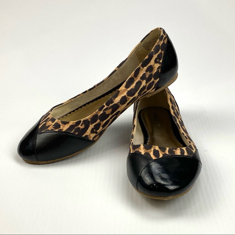 Nine West Leopard Print Slip On Ballet Flats Sandals Girls Size 3